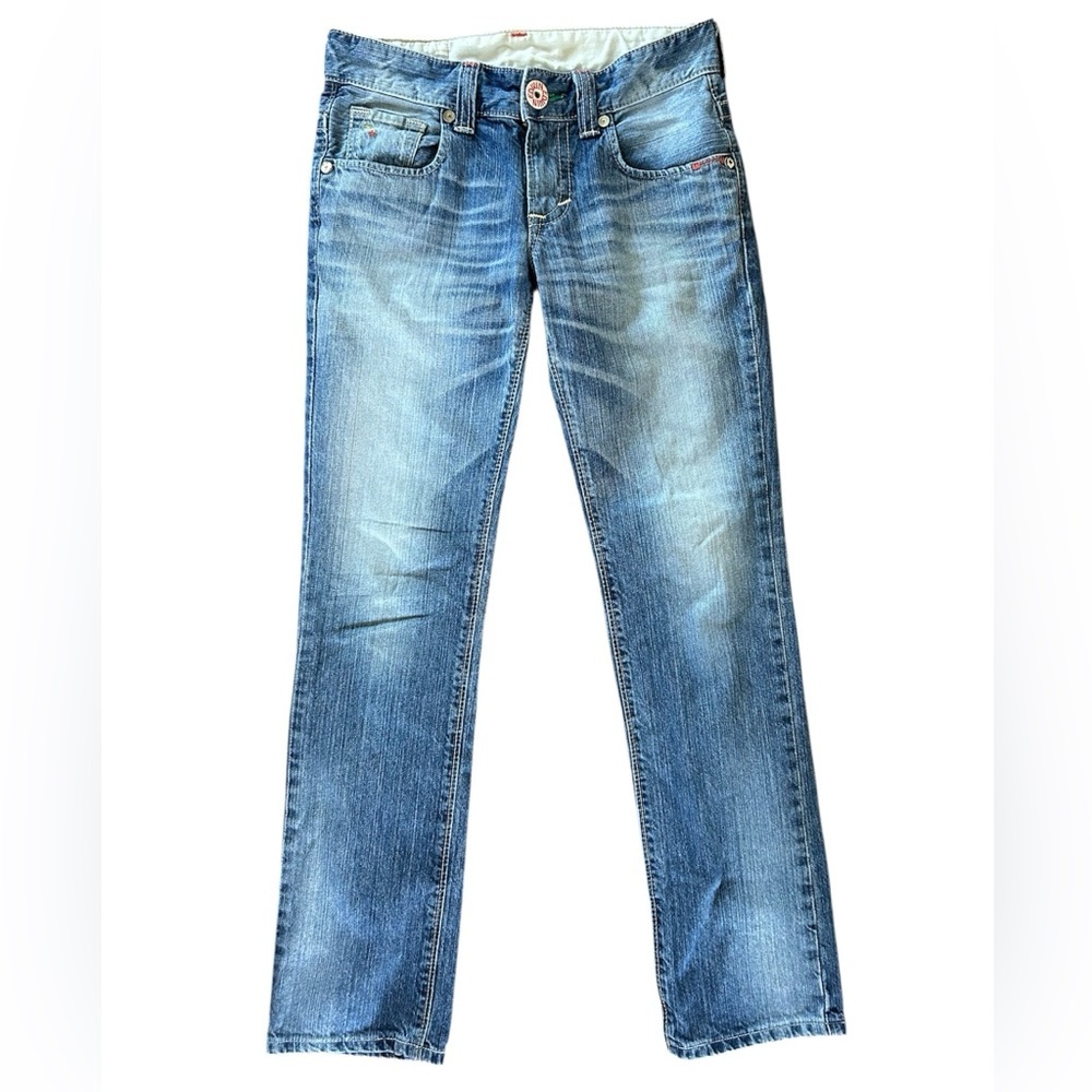 Edwin | Women’s Medium Blue Exclusive Vintage Jeans, embroidered pocket, size S